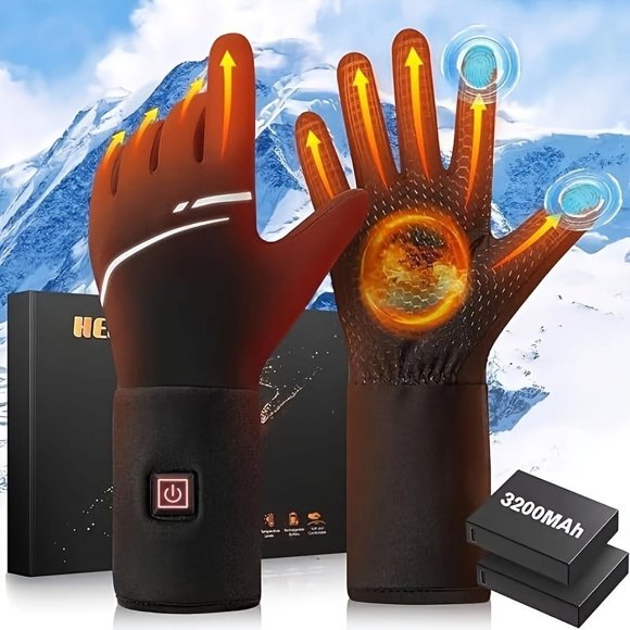 SUTENGDA Heated Glove Liners Heated Gloves For Men Women 7.4V With 3200mAh*2 Battery