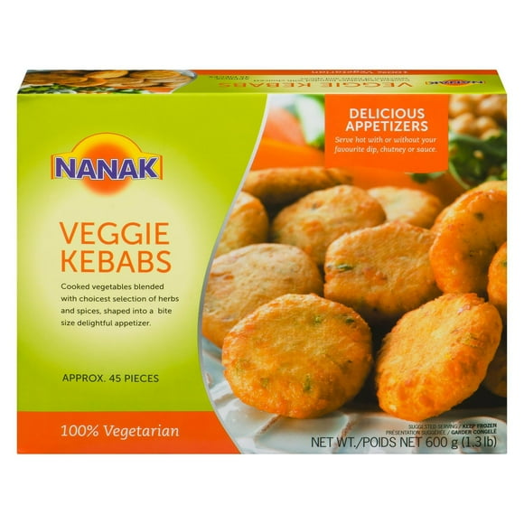 Nanak Veggie Kebabs – 100% Vegetarian Frozen, 600 g