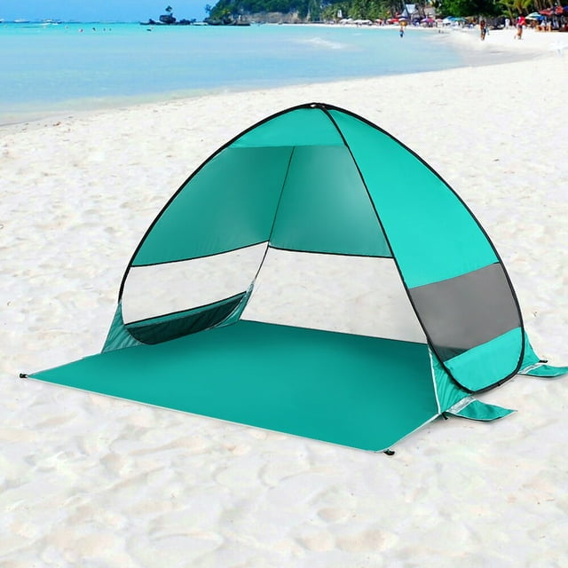 Pop Up Beach Tent UV Protection UPF 50 2 3 Person Portable Outdoor Cabana Blue Walmart