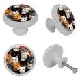 thumbnail image 4 of Cat Fluorescent Drawer Pulls with Screws: Round 4-Pack of Glow-in-the-Dark Knobs for Cabinets, Wardrobes, and Dressers - Furniture Decor with Added Style and Practicality, 4 of 6