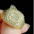 thumbnail image 6 of Gold-plated Micro Inlaid Zircon Ring Hip Hop Full Diamond Men's Ring, 6 of 6