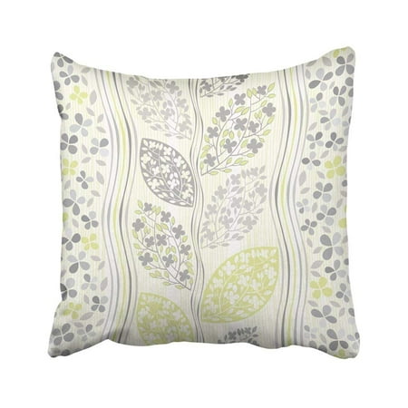 Blooms Stripe - BPBOP Gray Floral Of Abstract Blooming Branches Green Flower Modern Leaf Stripes Sketch Branch Pillowcase Pillow Cover 16x16 inches