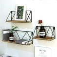 PHAREGE Modern Rustic Floating Wall Shelves, 3 Pack Storage for Home