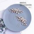 thumbnail image 4 of Bride Wedding Hair Pins Clip Crystal Pearl Hair Sets Jewelry Bridal Hair pieces Headpieces Decorative Hair Accessories for Women and Girls (Pack of 2) (C-RG), 4 of 4