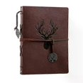 thumbnail image 1 of Photo Album Vintage Leather Scrapbook Wedding Guest Diy Memories Book Refillable Black Pages Birthday Gift Anniversary Present, 1 of 5