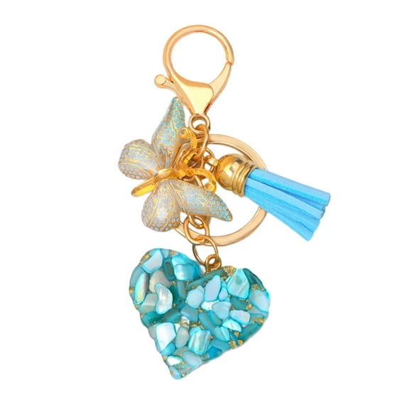 Car Key Chain Heart Keychain Lovely Butterfly Keyring Pendant for Bag Decoration