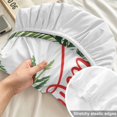 thumbnail image 4 of King Size Fitted Sheet Set - Christmas Cardinal 3 Piece Bedding Sets 16" Deep Pocket Fitted Sheet with 2 Pillowcases, Xmas Winter Watercolor Pine Flower Berry Brushed Microfiber Hotel Bed Sheets, 4 of 9