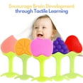 Furrygo Silicone Fruit Teethers, 5 Pack Baby Teething Toys, Freezer