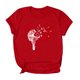 thumbnail image 2 of Gibobby Camiseta de manga corta para mujer Camisas mujer Camisa superior suelta con estilo diario(Rojo,G), 2 of 5