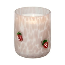Mainstays 1-Wick Art Glass Scented Jar Candle, Strawberry Breeze, 8.5 oz.