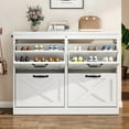 thumbnail image 3 of Uforic Shoe Cabinet with 4 Flip Drawers, Farmhouse Narrow Shoe Rack Organizer with Metal Legs, White, 3 of 9