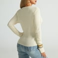 thumbnail image 6 of Qetyuw Womens Ribbed Knit Sweaters Deep V Neck Criss Cross Front Jumper Solid Color Long Sleeve Slim Fit Casual Sweater, 6 of 7