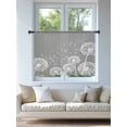 thumbnail image 4 of Sheer Curtains 54 Inch Length, White Dandelion Semi Sheer Curtains Light Filtering Window Treatment, Spring Plants Flowers Vintage Gray Privacy Voile Drapes for Living Room Bedroom 52x54 Inch, 4 of 7