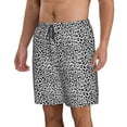 Jgfou Black Leopard for Men's Swim Trunks Hawaiian Bathing Mesh Lining