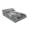 thumbnail image 2 of Ambesonne Black and White Fitted Sheet & Pillow Sham Set, Chicago City, Queen, Grey Black White, 2 of 2