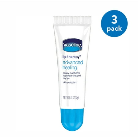 (3 Pack) Vaseline Lip Therapy Lip Balm Tube Advanced Healing 0.35
