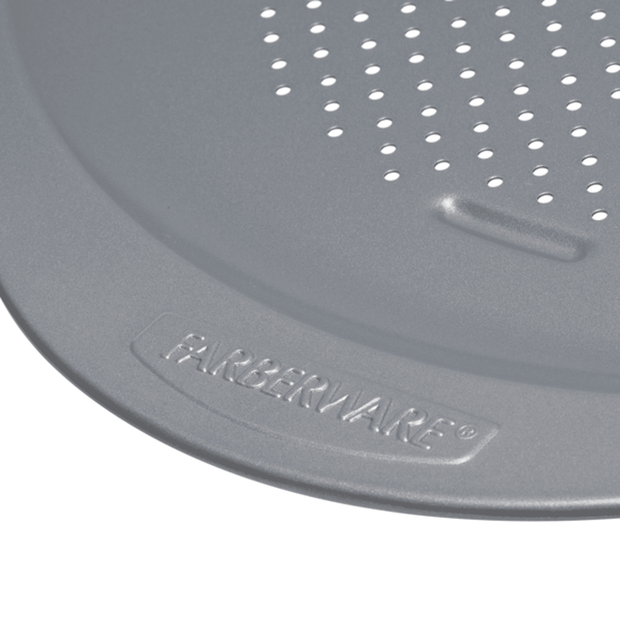Farberware GOLDENBAKE 15.5 Inch Nonstick Perforated Pizza Pan, Dishwasher Safe and Oven Safe to 450°F, Light Gray