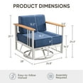 thumbnail image 5 of Opohoro Outdoor Swivel Glider Chairs Set of 2, With 6" Cushions And Powder Coated Steel Frame for Garden Backyard, Blue, 5 of 10