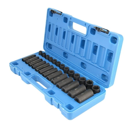 

26x 3/8inch Drive Impact Adapter Set Metric Conversions High Automatic Repair Parts Storage Case for Mechanics Cars Mechanical Repairing