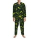 thumbnail image 3 of Balery Green Branch Olive Pijama para Hombre de Dos Piezas con Manga Larga, Conjunto de Dormir y Descanso Suave con Bolsillos-Medium, 3 of 7