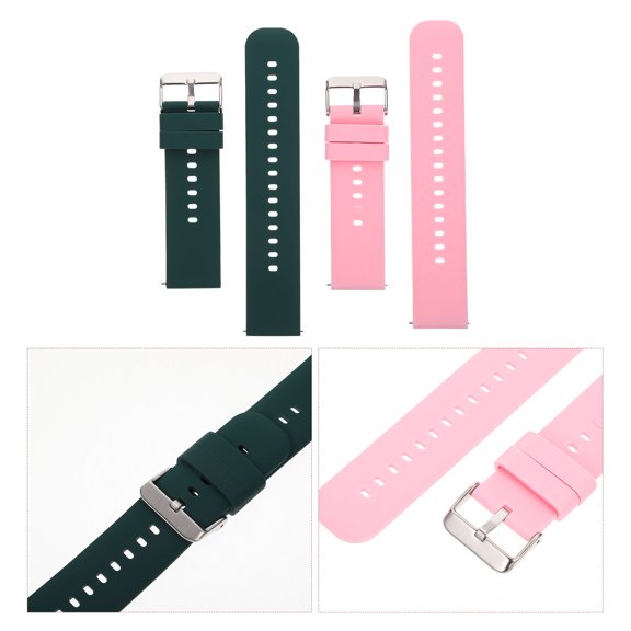 Masteelf Silicone Watch Band with Assorted Colors for Smartwatch Use Adjustable Design and Durable Materials 2 Pieces