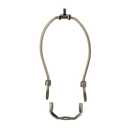 B&P Lamp® JUMBO 15 Inch Heavy Duty Lamp Shade Harp Holder for Table and Floor Lamps, Antique Brass Finish