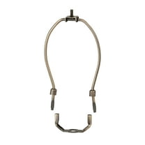 B&P Lamp® 7-1/2 Inch Heavy Duty Lamp Shade Harp Holder for Table and Floor Lamps, Antique Brass Finish