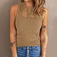 thumbnail image 2 of Sngxgn Women's Camisole Tank Top Undershirt Spaghetti Strap Basic Camisoles(Khaki,M), 2 of 7