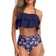 thumbnail image 1 of Tempt Me Trajes de baño de dos piezas para mujer, bikini de cintura alta, con volantes y control de barriga, trajes de baño halter, 1 of 4