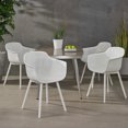 thumbnail image 2 of GDF Studio Barbados Outdoor Modern Dining Chair, Set of 4, White, 2 of 7
