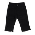 thumbnail image 2 of Lady Large Hole Destroyed Ripped Shorts Denim Hot Pants Jeans 2XL Black, 2 of 8