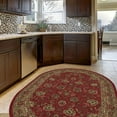 thumbnail image 5 of Ottomanson Non-Slip Area Rug for Living Room 5' x 6'6" Oval Durable Low Profile Carpet, Red Floral, 5 of 8