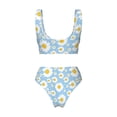 thumbnail image 5 of Daiia Daisies Flowers Women's Bikini Set Two Piece Swimsuit High Waisted Bikini Adjustable Straps Bikini Perfect for Beach, Pool, and Summer Vacation-Small, 5 of 9