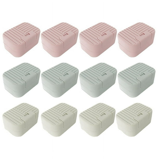 12 jaboneras de viaje, jabonera portátil de plástico, jabonera de viaje, jabonera de baño, jabonera práctica
