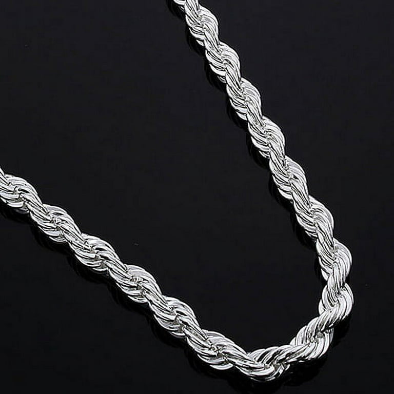 Hevirgo Women's Men's 925 Sterling Silver Twist Chain Necklace