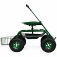 thumbnail image 3 of GVN Heavy Duty Garden Cart with Tool Tray and 360 Swivel Seat, Lawn & Garden Utility Cart/Beach Wagon, 3 of 8