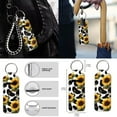 thumbnail image 7 of Uorisanigo Cow Print Sunflowers 10 Pieces Car Accessories Set Soft Elastic Automotive Seat Cover and Steering Wheel Cover and Seat Belt Cover and Water Cup Coaster Keychains Fit Most Car SUV, 7 of 7