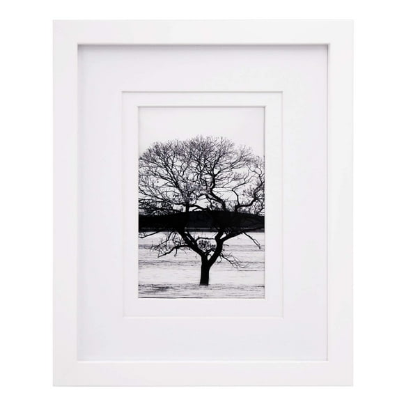 Egofine 8x10 Picture Frame - Made of Solid Wood covered by Plexiglass for Table Top Display and Wall Mounting Photo Frame White