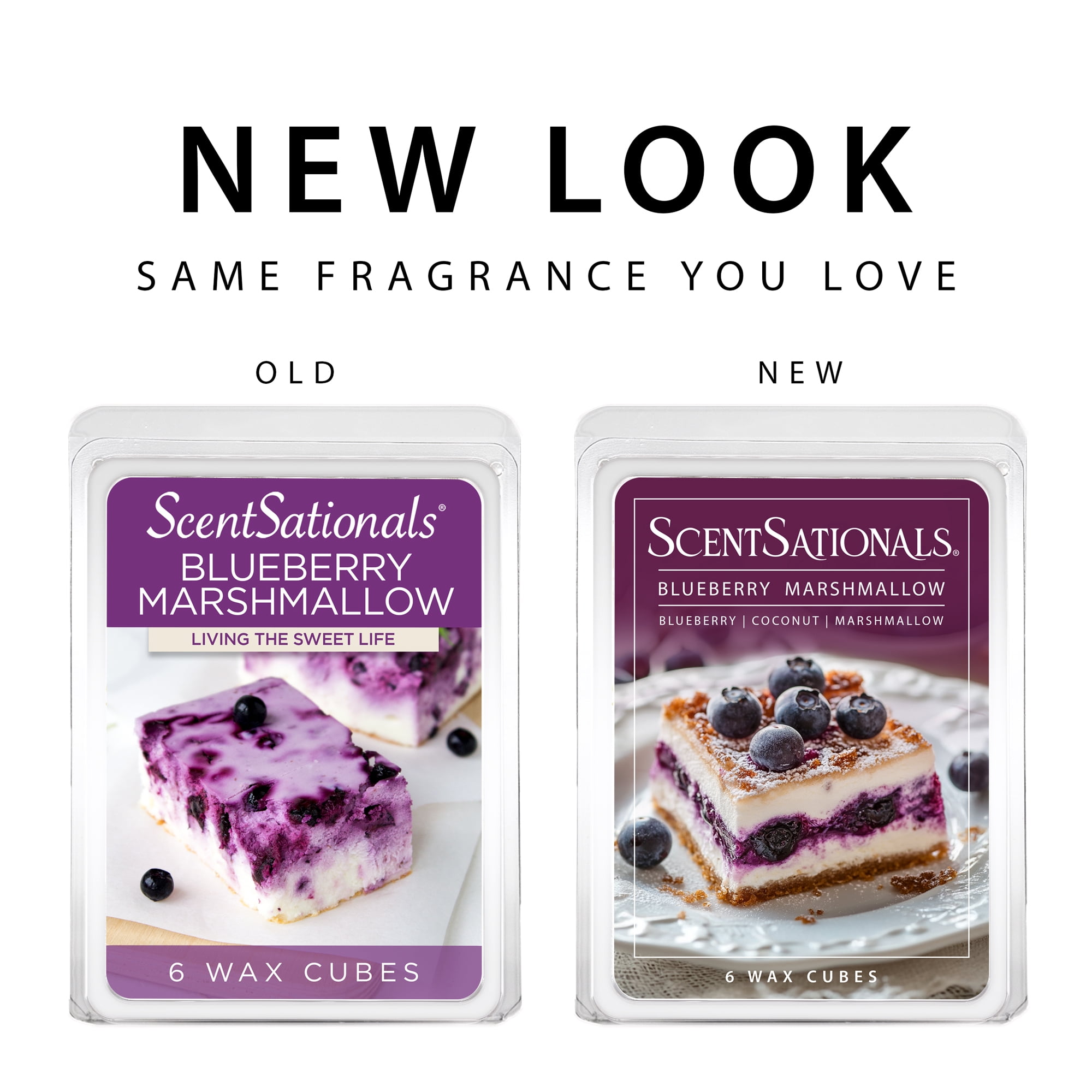 (5 pack) Blueberry Marshmallow Scented Wax Melts, ScentSationals, 2.5 oz