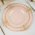 thumbnail image 1 of YOPTOP Lot de 10 / Transparent/or Baroque Assiettes Rondes en Plastique de 8” pour Desserts et Salades Vaisselle Jetable avec Bord Doré en Relief de Feuille, Blush, 10 Pouces, 1 of 11