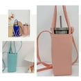 thumbnail image 2 of Qarigey Bolsa de almacenamiento para botellas de agua con correa, funda protectora cruzada, soporte colgante de Color puro, para mujer y Bolsas de mensajero y de hombro Negro, 2 of 6