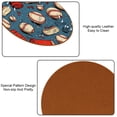 thumbnail image 5 of Baseball 6PCS Round Coasters Set, Microfiber Leather Drink Coasters with Holder, 11x11 cm/4.3x4.3 in, 5 of 6