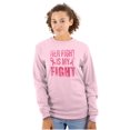 thumbnail image 3 of Breast Cancer Her Fight Pink Ribbon Women's Long Sleeve T Shirt Brisco Brands S, 3 of 6