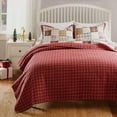 thumbnail image 2 of Greenland Home Fashions Oxford Cotton Quilt Set, Reversibe, 3-Piece King, Red, 2 of 8