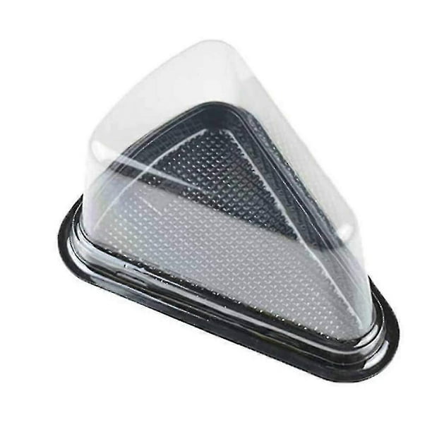 100pcs Cake Slice Container Cheesecake Cake Slice Container Holder Transparent Plastic Cakes Box