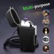 thumbnail image 5 of Windproof Lighter, Waterproof Lighter Dual Arc Lighter Electric Lighter With Led Flashlight, Rechargeable Usb Lighter Flameless Plasma Lighter With La, 5 of 5