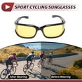 thumbnail image 3 of Unique Bargains Motorcycle Riding Goggles Tri-acetel Cellulose PC UV400 Cycling Sunglasses Yellow Lens Black Frame, 3 of 6