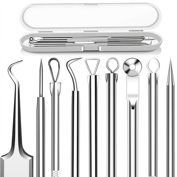 Professional Curved Blackhead Remover & Stainless Acne Extraction Kit