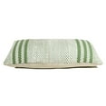 thumbnail image 3 of LR Home Ox Bay Hand-Woven Green/White Stripe Cotton Blend Pillow Cover, 3 of 7