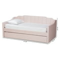 thumbnail image 3 of Baxton Studio Lennon Modern Engineered Wood with Trundle Daybed, Twin, Pink, 3 of 10